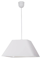 Lampa wisząca z abażurem Robin biała tkaninowa do salonu
