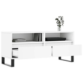 vidaXL Szafka pod TV, biała, 100x34,5x44,5 cm, materiał drewnopochodny model standard
