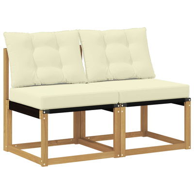 2 szt. Środkowa sofa ogrodowa Biały