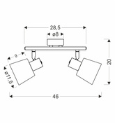 Lampa sufitowa BILOBA  czarny 2x40W E14 nowoczesny styl do salonu sypialni kuchni korytarza
