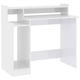 vidaXL Biurko z podświetleniem LED, białe, wysoki połysk, 97x45x90 cm