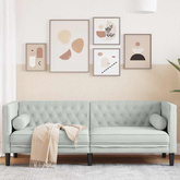 Sofa Jasnoszary 194 x 74,5 x 70,5 cm Aksamit