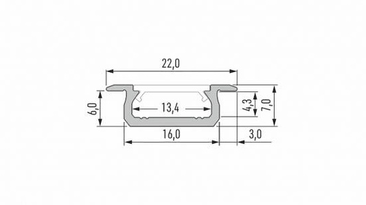 Profil LED LUMINES typ Z inox anodowany 2,02 m