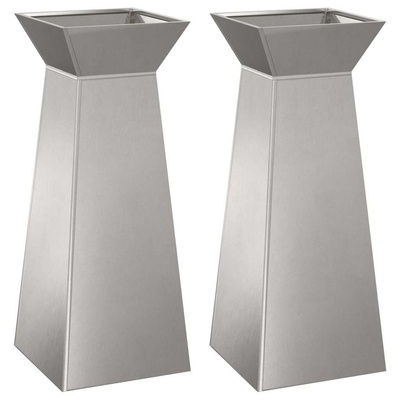 Donica słupowa 2 pcs Srebrny 40 x 40 x 100 cm