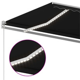 Ręcznie zwijana markiza z LED, 600 x 300 cm, antracytowa vidaXL