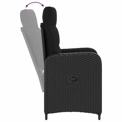 Zestaw do jadalni w ogrodzie 5 szt. Czarny polirattan