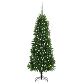 Sztuczna choinka z lampkami i bombkami, 240 cm, zielona vidaXL
