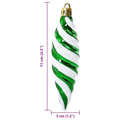 Świąteczna kula w spiralnym kształcie 40 pcs Zielony