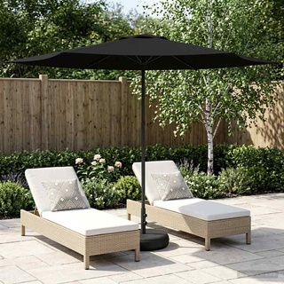 Parasol ogrodowy z podstawą 300 x 300 cm Poliester Prostokątny