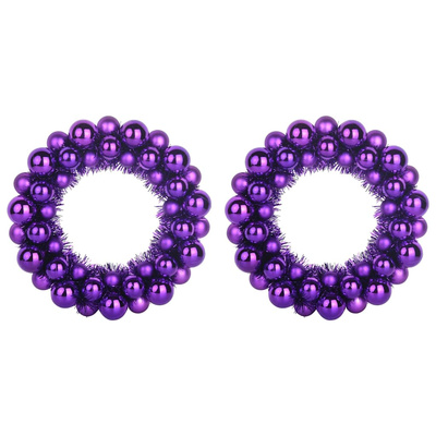 Wieniec Bożonarodzeniowy z Bombkami 2 pcs Liliowy