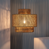 Lampa Wisząca Boho z Plecionego Papieru Abruzzo Sara 40cm E27