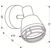 Kinkiet czarny klosz miedziany lampa E14 40W Neria 91-81384