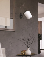 Esnyr Lampa Kinkiet Chromowy+Czarny 1X40 E27 Klosz Biały