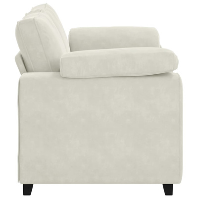 Sofa dwuosobowa, kremowa, 160x77x82 cm, aksamit