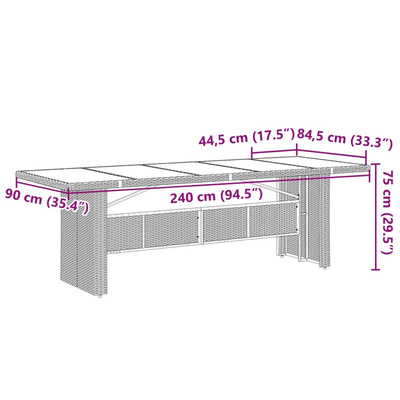 11-cz. zestaw mebli do ogrodu, z poduszkami, czarny rattan PE