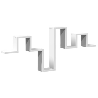 Półka wisząca, biała, 104,5x10x43 cm, materiał drewnopochodny