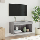 vidaXL Szafka pod TV, z LED, kolor szary dąb sonoma, 60x30x30 cm