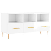 vidaXL Szafka pod TV, biała, wysoki połysk, 102x36x50 cm