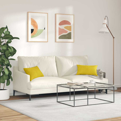Poduszki na sofę 2 pcs Żółty 50 x 30 cm Tkanina sztruksowa