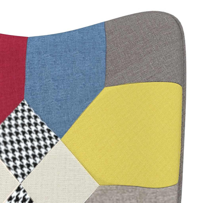 vidaXL Fotel, patchwork, obity tkaniną