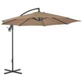 Parasol wiszący ze stalowym słupkiem, 300 cm, taupe