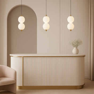 Lampa wisząca Abigali Pontti2 6W złoty/mleczne kule