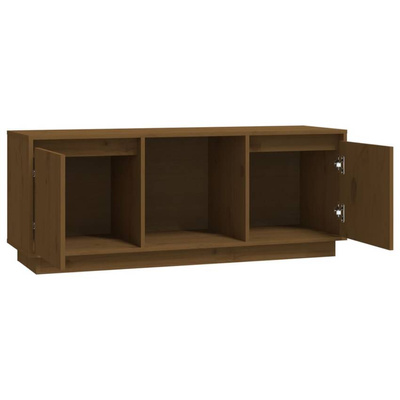 vidaXL Szafka pod TV, miodowy brąz, 110,5x35x44cm, lite drewno sosnowe