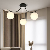 Lampa sufitowa BOSTON 3 BLACK/OPAL