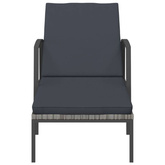 vidaXL Leżaki ze stolikiem, 2 szt., polirattan, szare