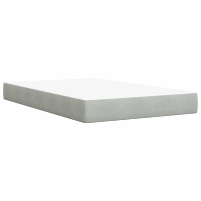 Łóżko z box spring LED z materacem jasnoszary 120 x 200 cm