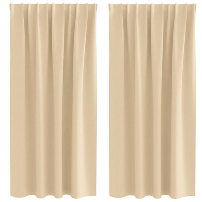 Firany blackout z kółkami 2 pcs Kremowy 175 x 140 cm Poliester