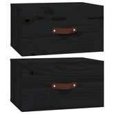 vidaXL Szafki nocne, wiszące, 2 szt., 40x29,5x22 cm, czarne