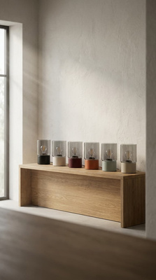 Elegancka lampka na konsolę – burgund, grafit K-6052 z serii DEX