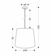 Jutland Lampa Wisząca Czarny 1X40W E27 Abażur Beżowy