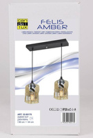 Lampa wisząca czarna/bursztynowa listwa 2xE27 Felis 32-00170