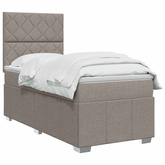 Łóżko z box spring LED z materacem Ciemnoszary 100 x 200 cm