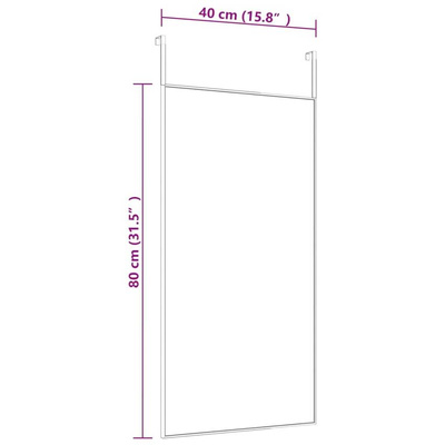 vidaXL Lustro na drzwi, czarne, 40x80 cm, szkło i aluminium