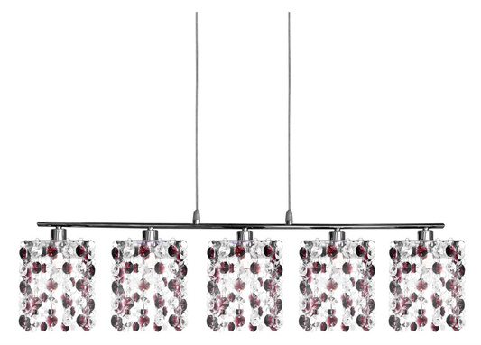 Lampa wisząca Classic pięciopunktowa z kryształkami nad stół do jadalni