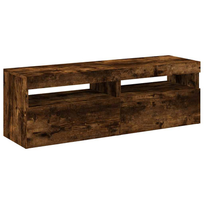 Szafki pod TV z LED, 2 szt., przydymiony dąb, 60x35x40 cm