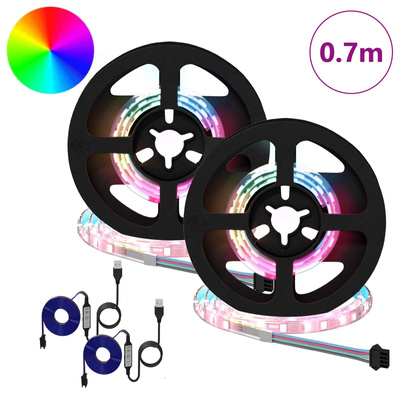 Taśma LED 2 pcs Czarny i przezroczysty 350 mm Miedź i plastik