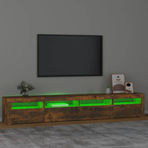 vidaXL Szafka pod TV z oświetleniem LED, przydymiony dąb, 240x35x40 cm