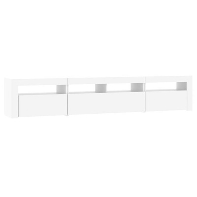 vidaXL Szafka pod TV z oświetleniem LED, biała, 210x35x40 cm