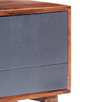 vidaXL Szafka pod TV, szara, 140x30x45 cm, lite drewno sheesham