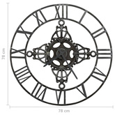 vidaXL Zegar ścienny, srebrny, 78 cm, metal