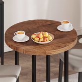 Blat stołu Ø 70 x 4 cm Okrągły Dąb lite Jasny Brąz