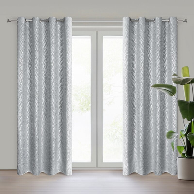 Zasłona Semi srebrna 140x250
