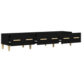 vidaXL Szafka pod TV, czarna, 150x34,5x30 cm, materiał drewnopochodny