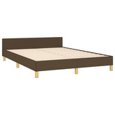 vidaXL Rama łóżka z zagłówkiem, ciemnobrązowa 140x190 cm obita tkaniną