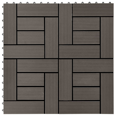 Płytka Tarasowa 11 pcs Ciemny brąz 30 x 30 cm