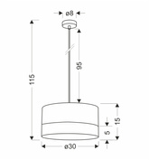 Lampa wisząca z abażurem Porto biała z fornirowanym abażurem do salonu